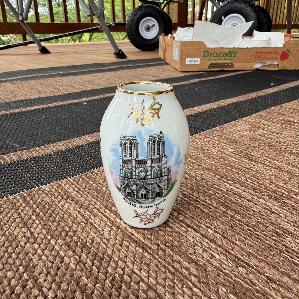 Vintage French “Notre Dame” Limoges Vase